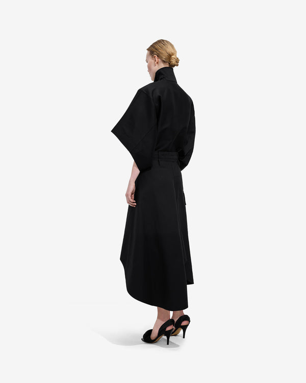 Bottega Veneta  - Women's Compact Cotton Toile Skirt - (Double Black)