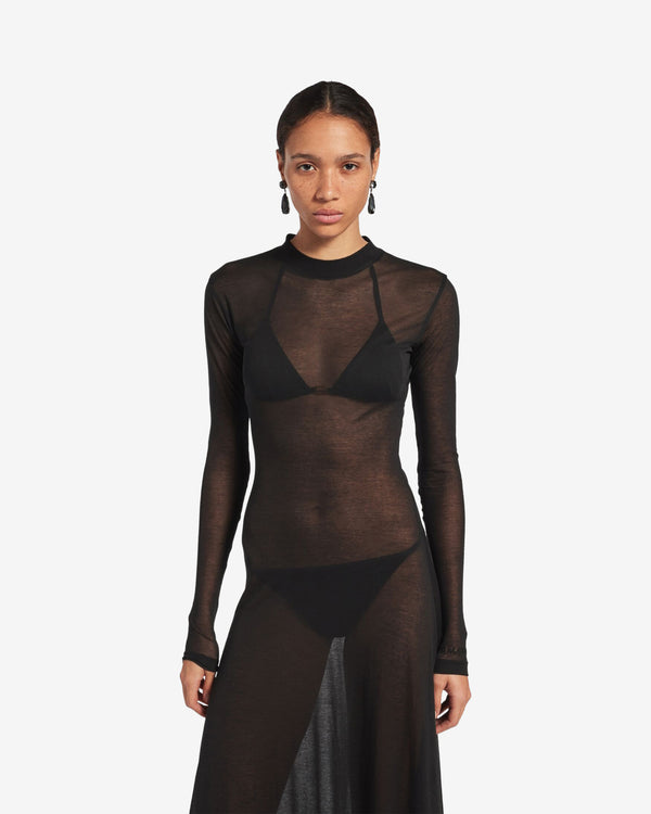 Balenciaga  - Women's Long Sleeve Maxi Dress - (Black)