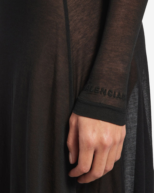 Balenciaga  - Women's Long Sleeve Maxi Dress - (Black)