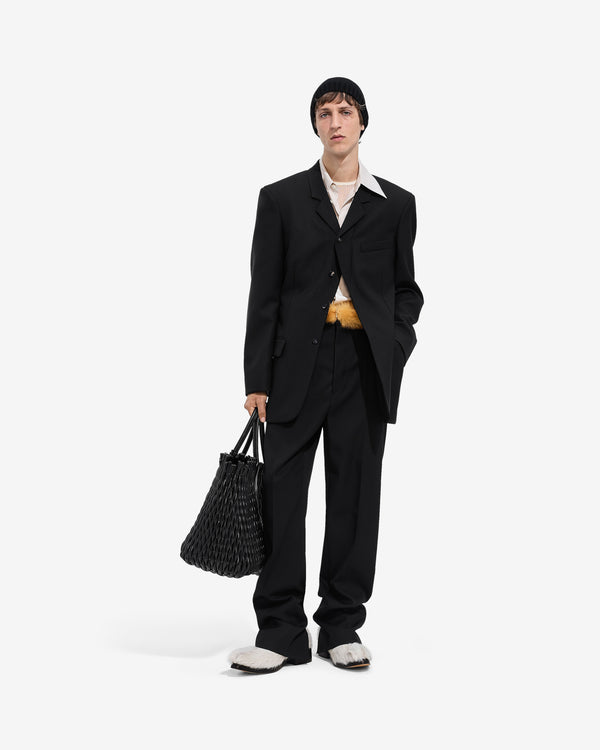 Bottega Veneta  - Men's Wool Grain De Poudre Trousers - (Double Black)
