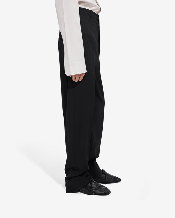 Bottega Veneta  - Men's Wool Grain De Poudre Trousers - (Double Black)