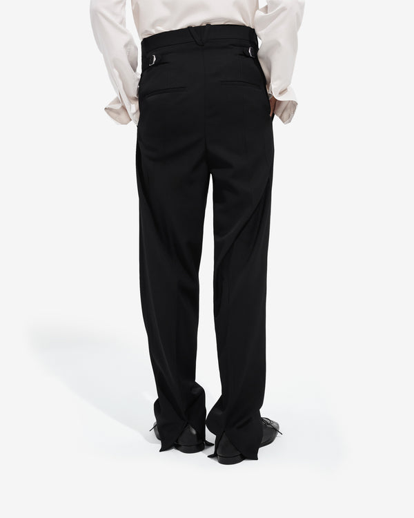 Bottega Veneta  - Men's Wool Grain De Poudre Trousers - (Double Black)