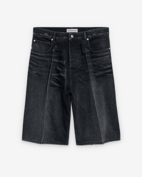 Balenciaga  - Men's Denim Stay Press Shorts - (Black)