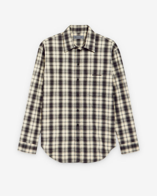 Balenciaga  - Men's Regular Fit Shirt - (White/Black)