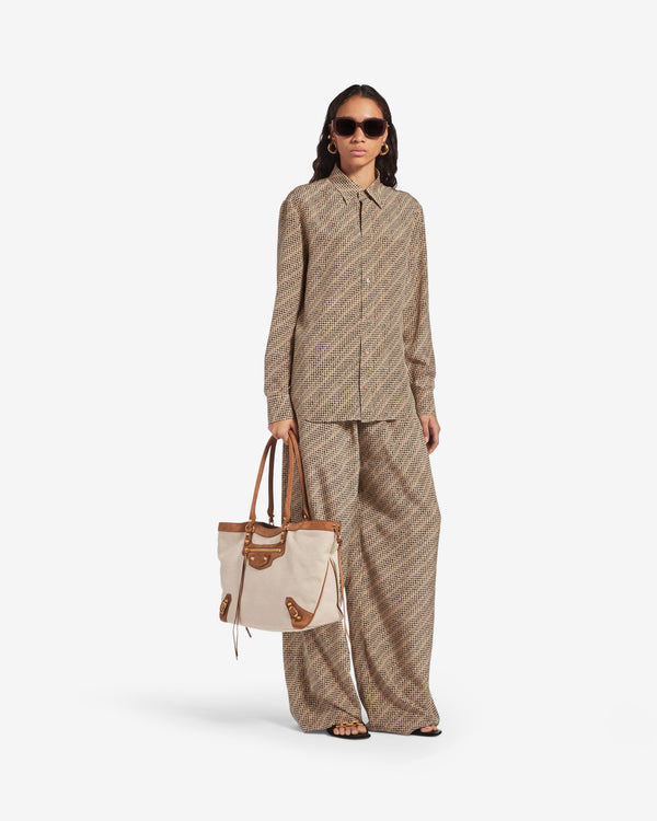 Balenciaga  - Women's Printed Blouse - (Beige/Black)