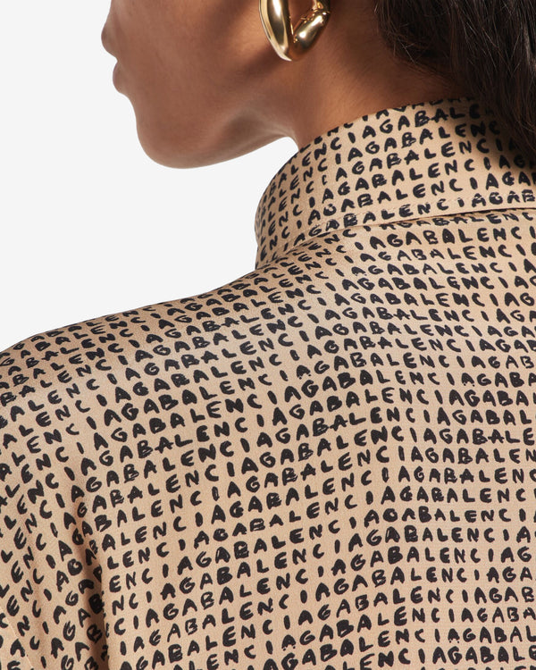 Balenciaga  - Women's Printed Blouse - (Beige/Black)