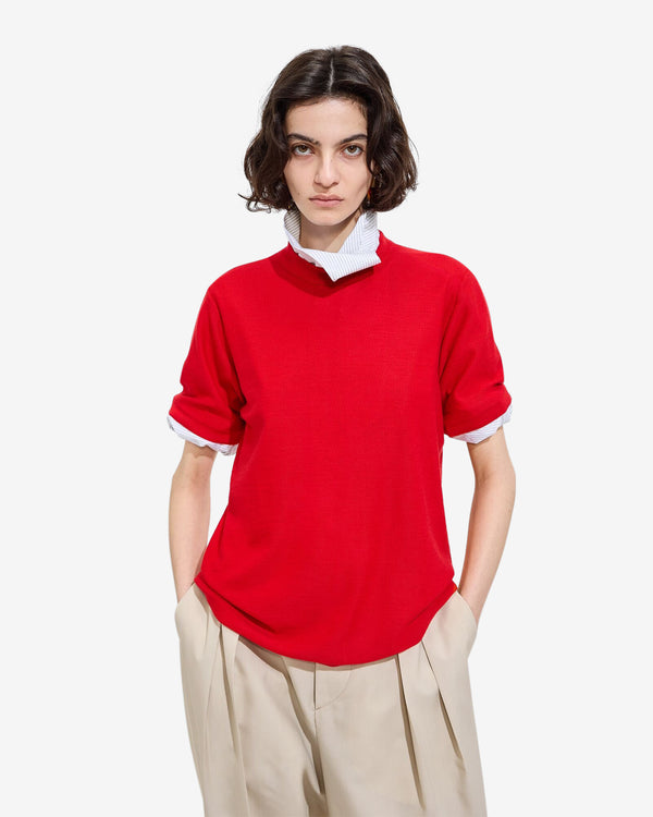 Bottega Veneta  - Women's Cashmere T-Shirt - (Pop Red)