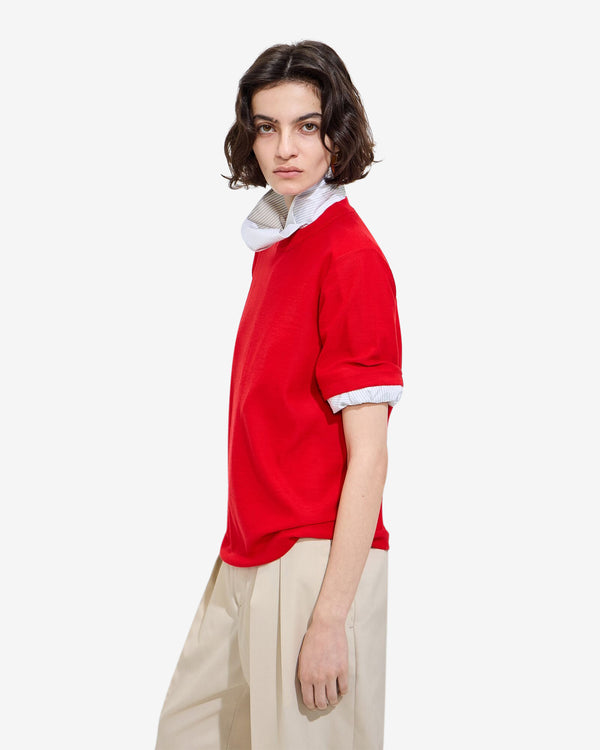 Bottega Veneta  - Women's Cashmere T-Shirt - (Pop Red)