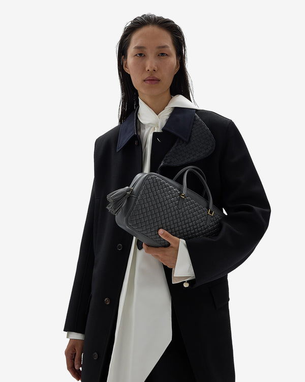 Bottega Veneta  - Women's Small Elio Bag - (Obsidian Grey)