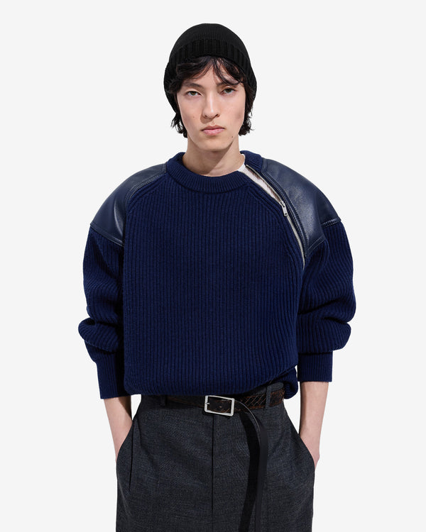 Bottega Veneta  - Men's Wool And Cashmere English Rib Sweater - (Azurite)