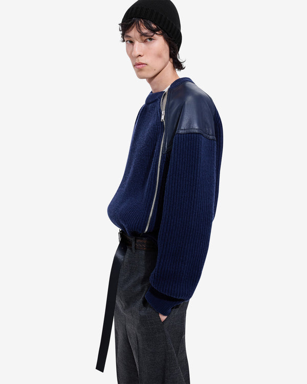 Bottega Veneta  - Men's Wool And Cashmere English Rib Sweater - (Azurite)