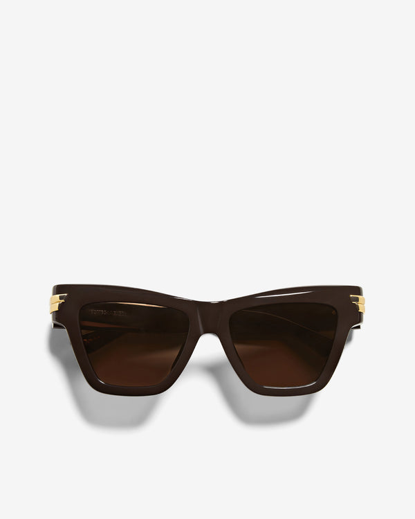 Bottega Veneta  -  Mitre Cat Eye Sunglasses- (Brown/Brown)