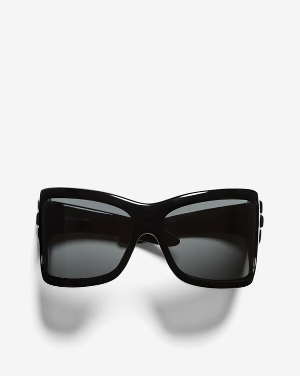 Bottega Veneta  - Intrecciato Wraparound Sunglasses - (Black/Grey)