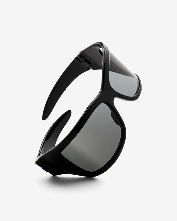 Bottega Veneta  - Intrecciato Wraparound Sunglasses - (Black/Grey)