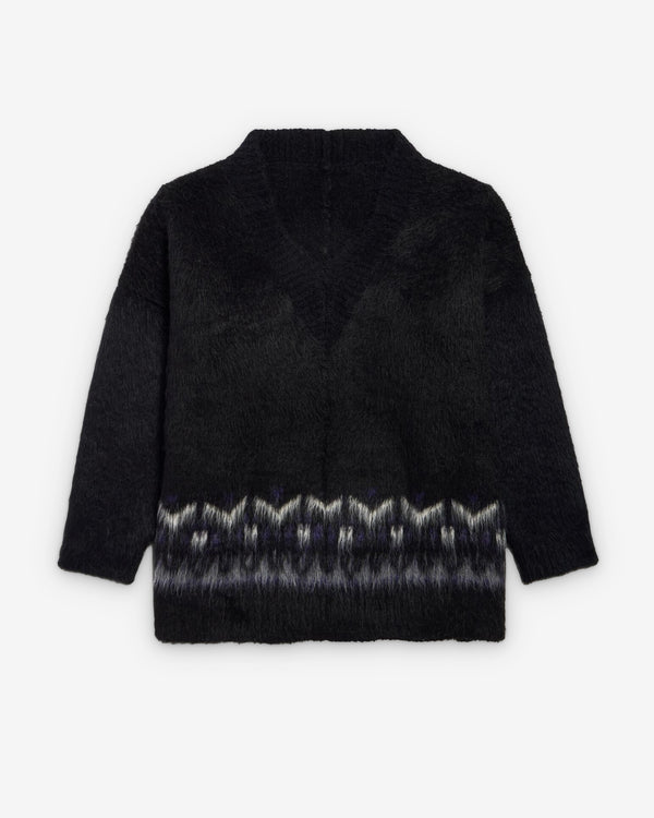 Balenciaga  - Men's V-Neck Oversized Jumper - (Black/Purple)