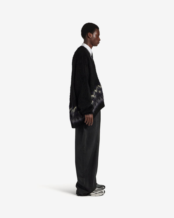 Balenciaga  - Men's V-Neck Oversized Jumper - (Black/Purple)