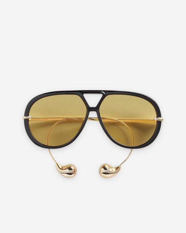 Bottega Veneta - Drop Aviator Sunglasses - (Black / Yellow)