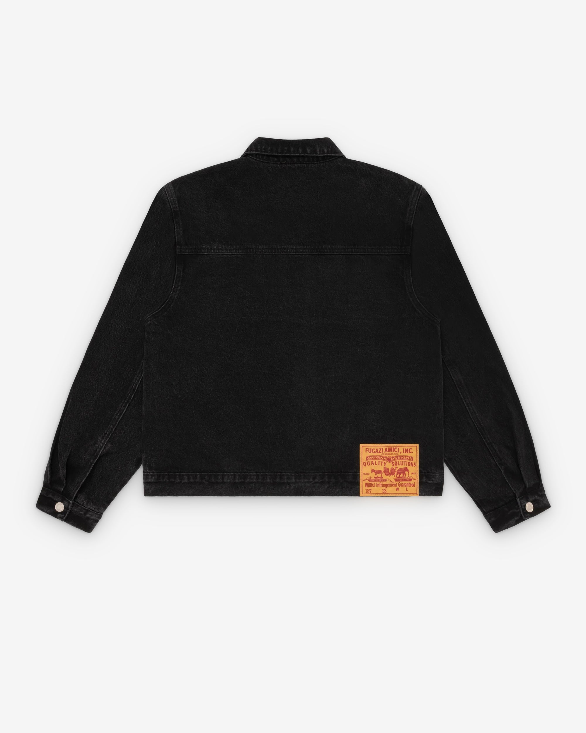 Fugazi - Men's Novelty Denim Jacket - (Washed Black) view 2, Click to Zoom in