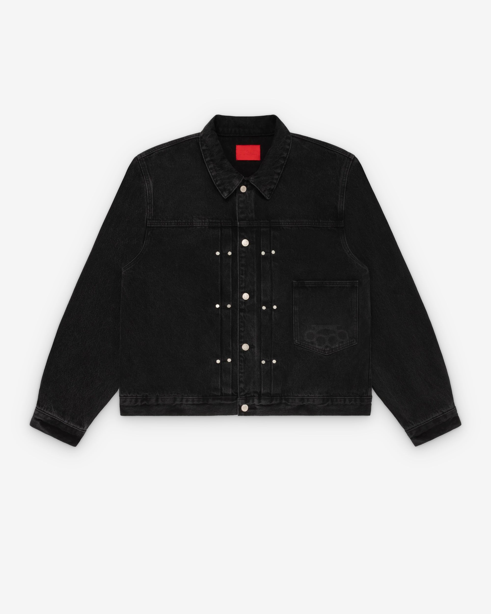 Fugazi - Men's Novelty Denim Jacket - (Washed Black) view 1, Click to Zoom in