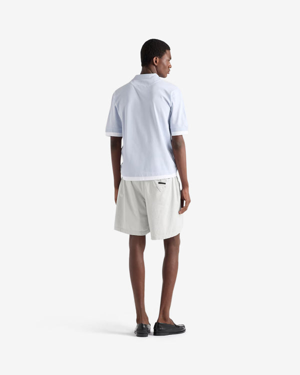Prada  - Men's Layered Polo Shirt - (Astro/White)
