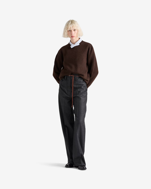 Prada  - Women's Crew Neck Sweater - (Dark Brown)