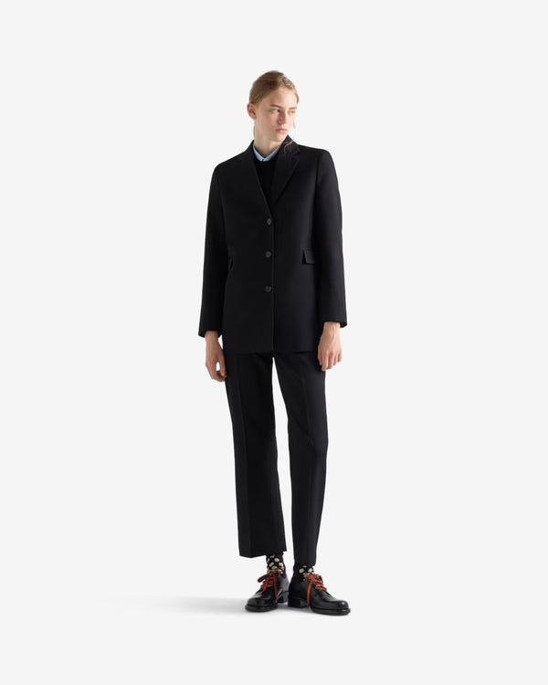 Prada  - Women's Single-Breasted Gabardine Jacket - (Black)