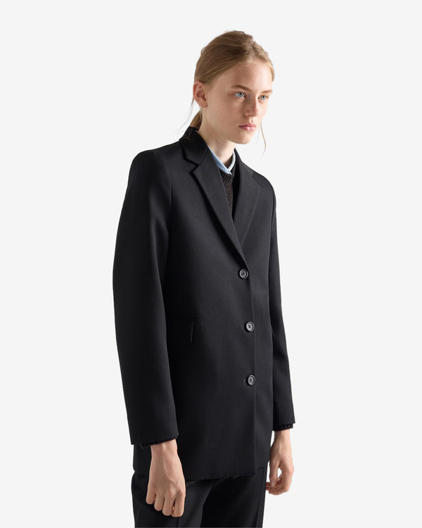 Prada  - Women's Single-Breasted Gabardine Jacket - (Black)