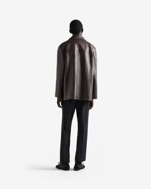 Prada  - Men's Nappa Leather Caban Jacket - (Coffee)