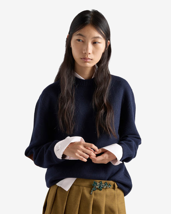 Prada  - Women's Elbow Patch Sweater - (Navy)