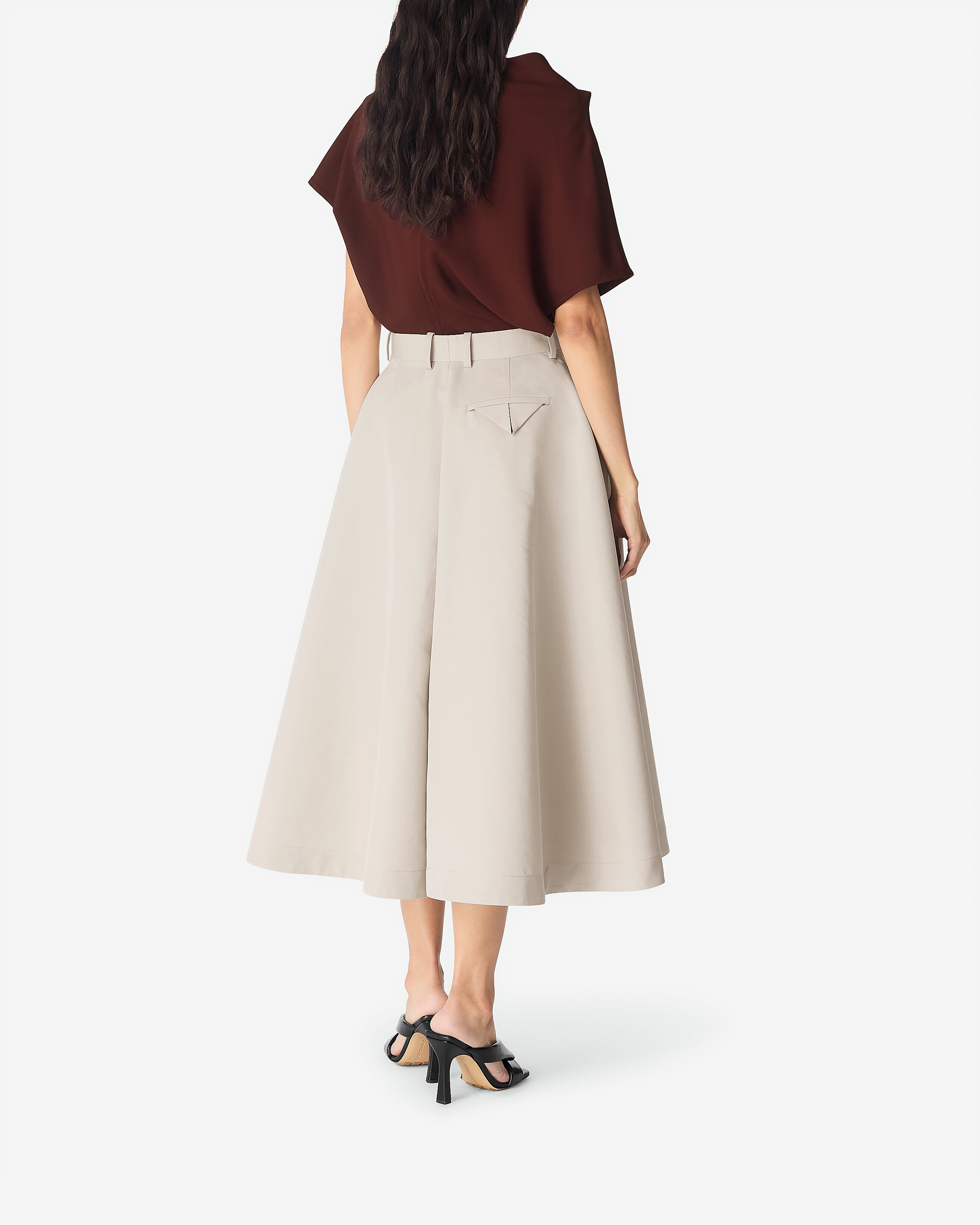 Bottega Veneta: Women's Silk Cotton Twill Coulotte (Grey