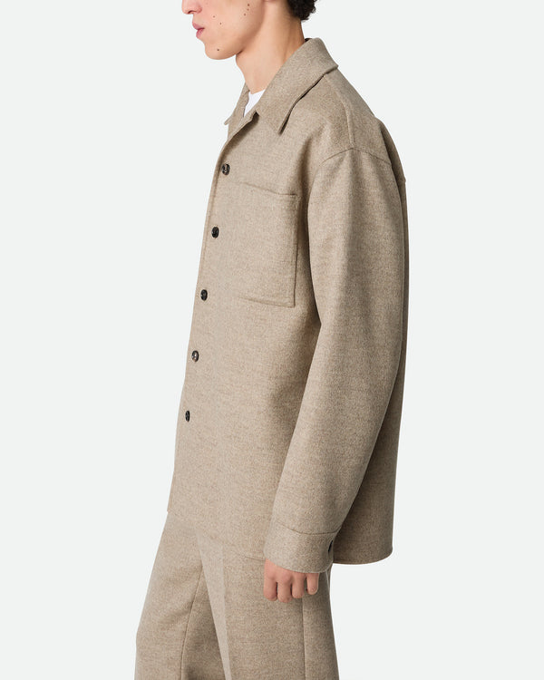 Bottega Veneta - Men’s Wool And Cashmere Overshirt - (Sandshell Melange)