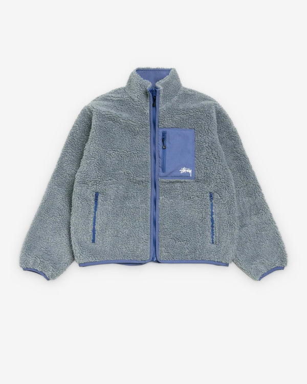 Stüssy - Men's Sherpa Reversible Jacket - (Bluestone)
