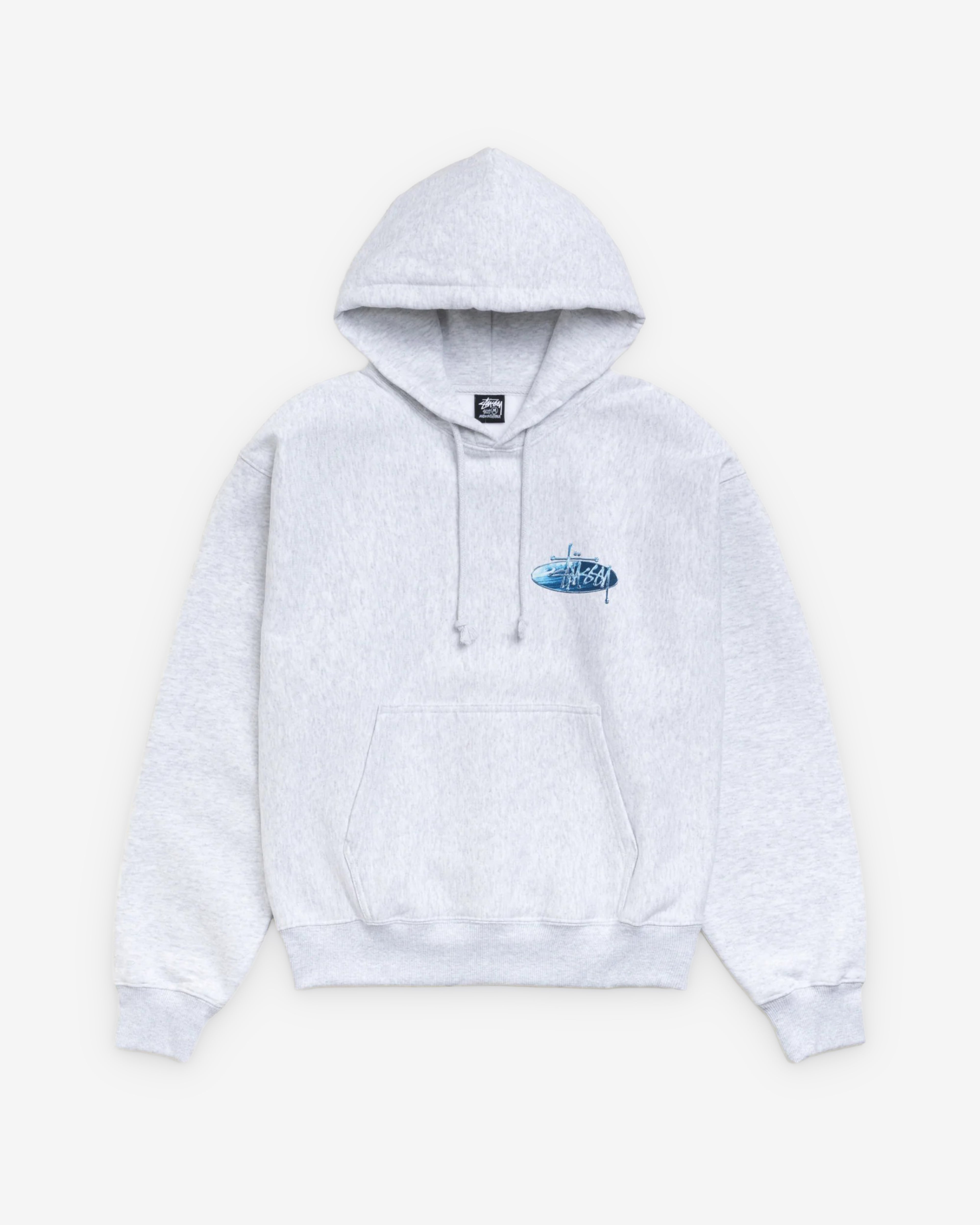 Stüssy: Men's Wave Oval Hood (Ash Heather) | Dover Street Market