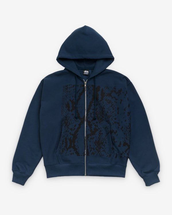 Stüssy - Men's Snakeskin Zip Hood - (Navy)