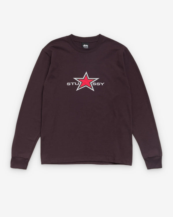 Stüssy  - Men's Stussy Star Ls Tee - (Chocolate)