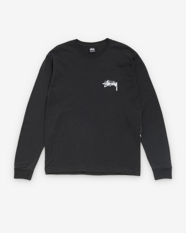 Stüssy - Men's Dragon Pig. Dyed Ls Tee - (Faded Black)