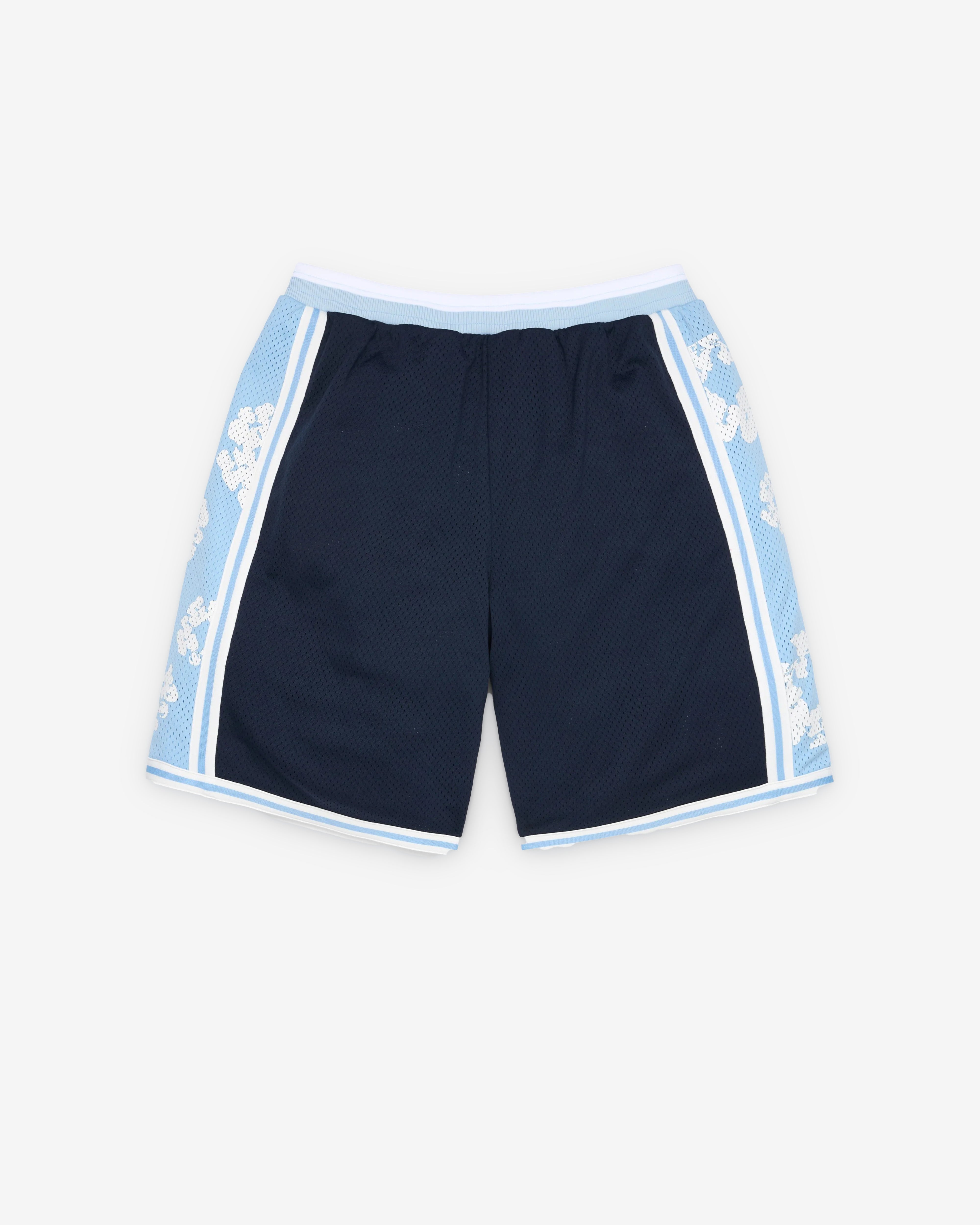 Denim Tears: Men's Cotton Wreath Olaf Shorts (Blue) | Dover Street