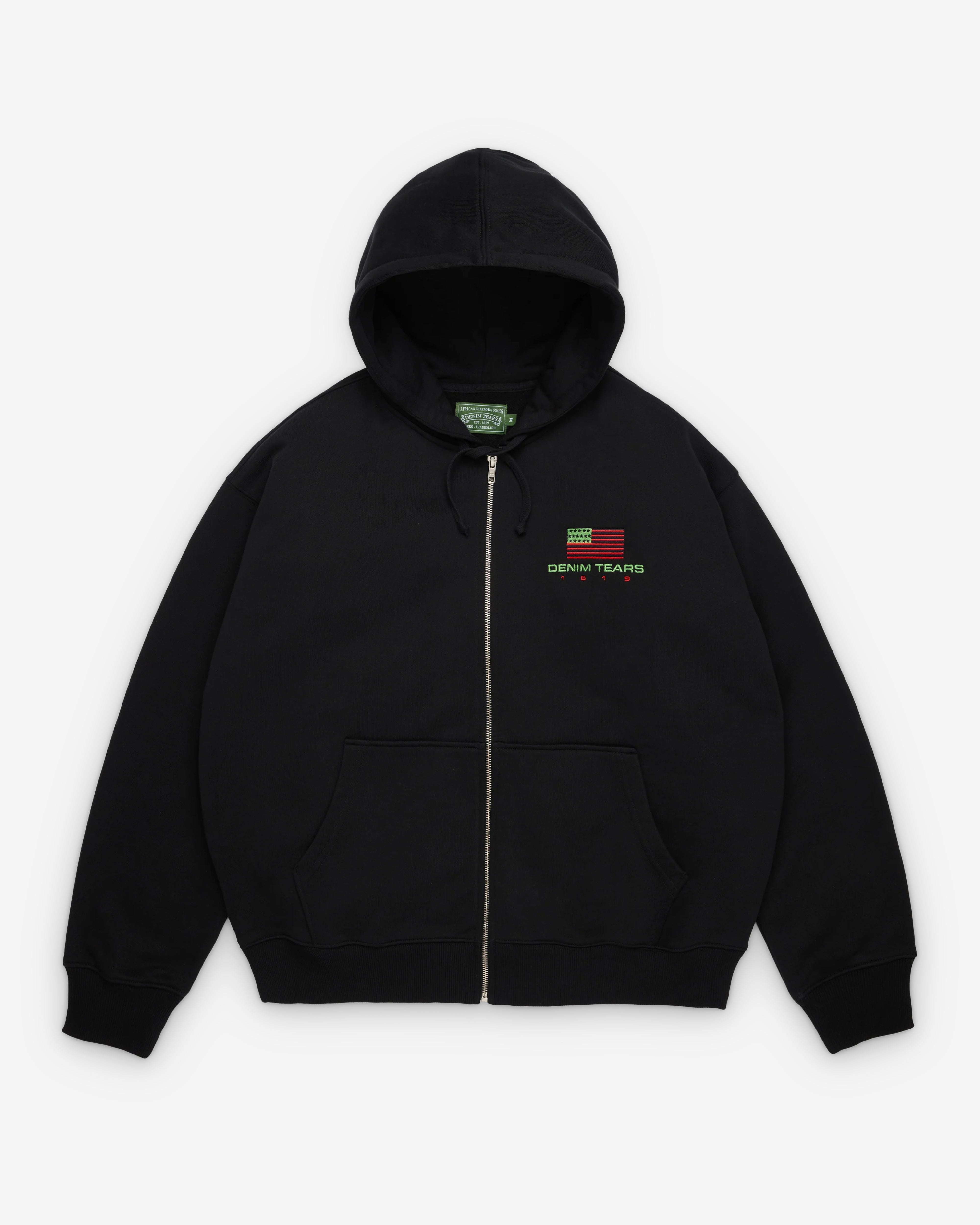 Denim Tears: Men's Pan African Zip Hoodie (Black) | Dover Street