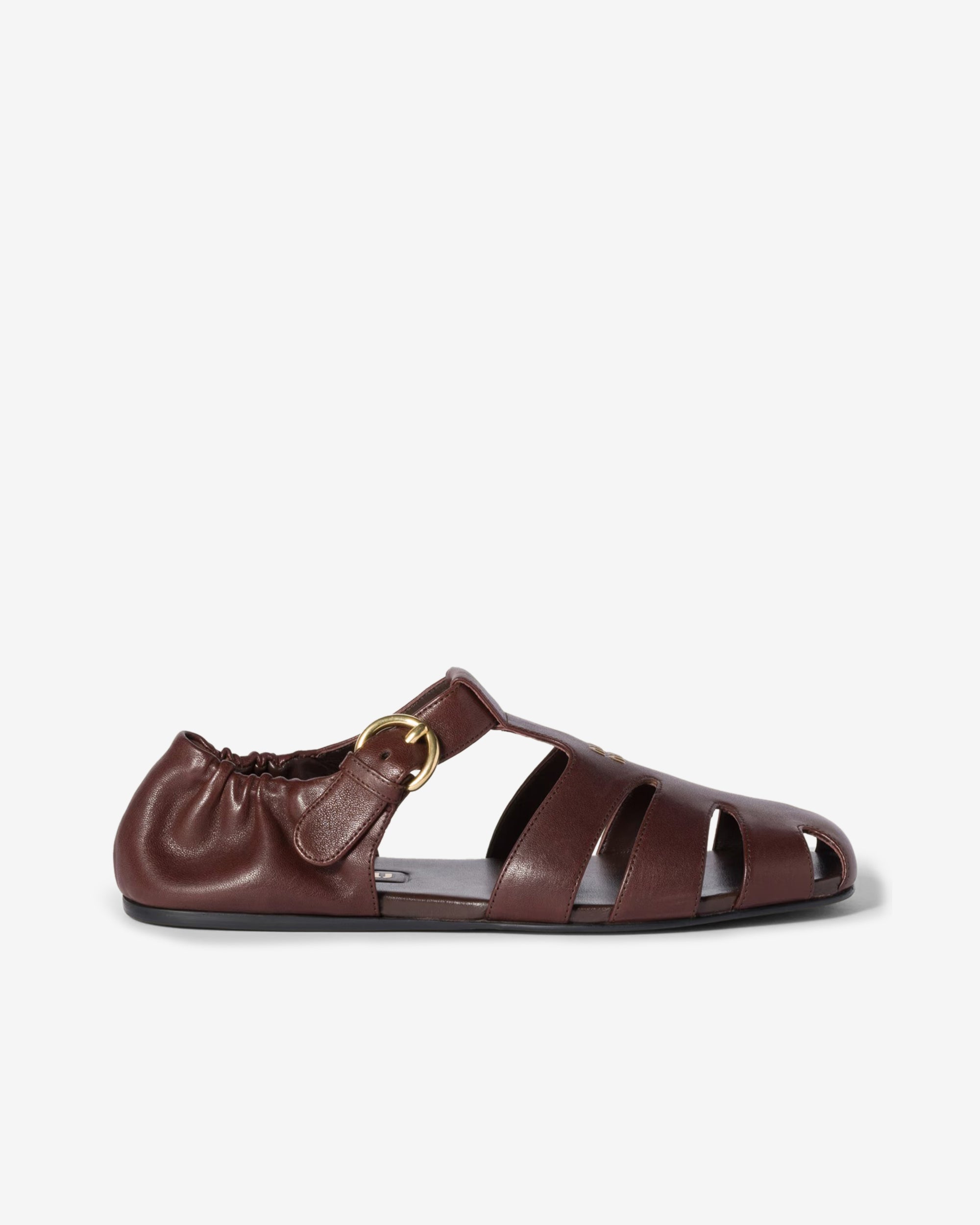 Miu Miu - Women's Ruches Fisherman Sandals - (Briarwood) view 1, Click to Zoom in