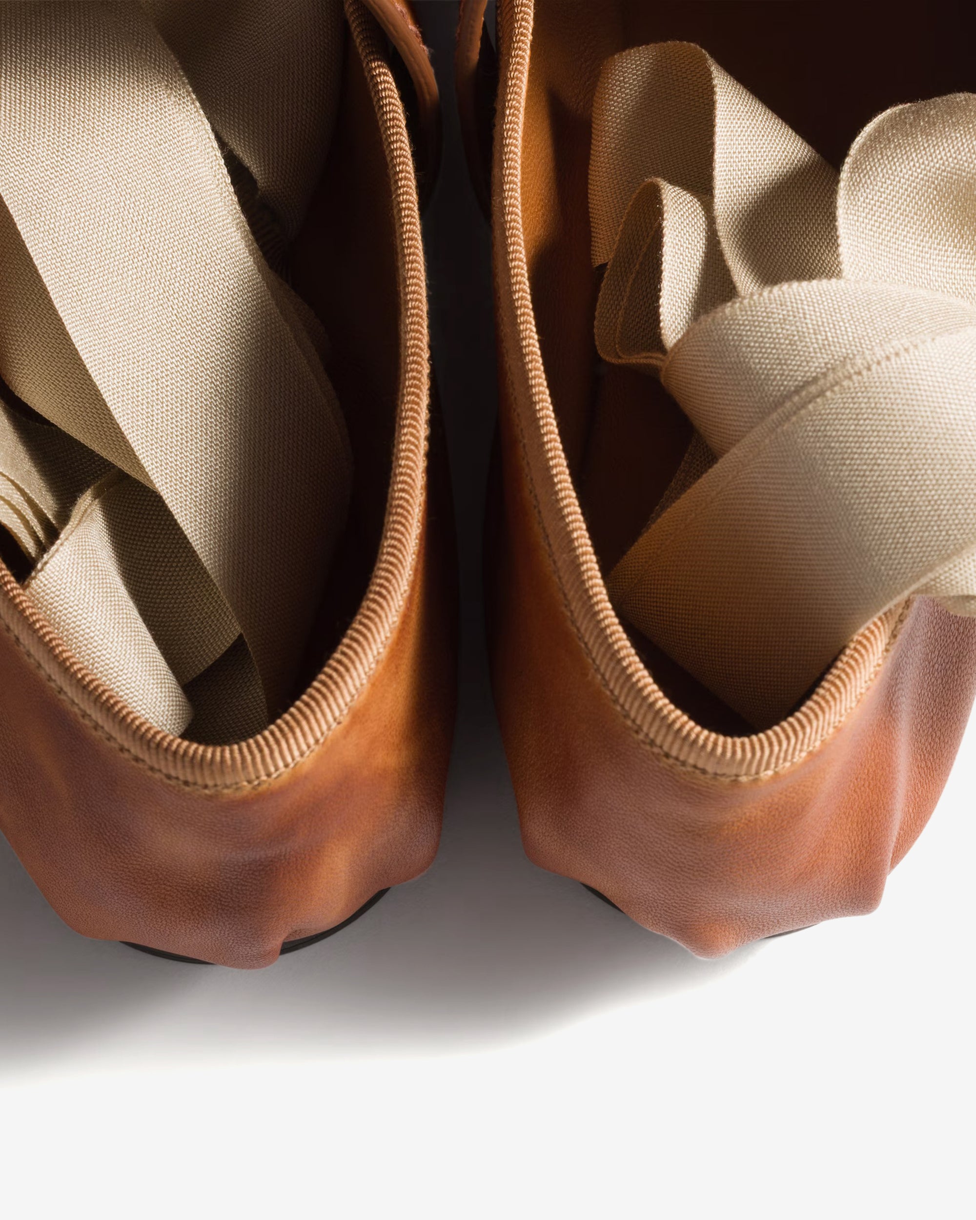 Miu Miu - Women's Nappa and Calf Leather Ballerinas - (Caramel) view 4, Click to Zoom in