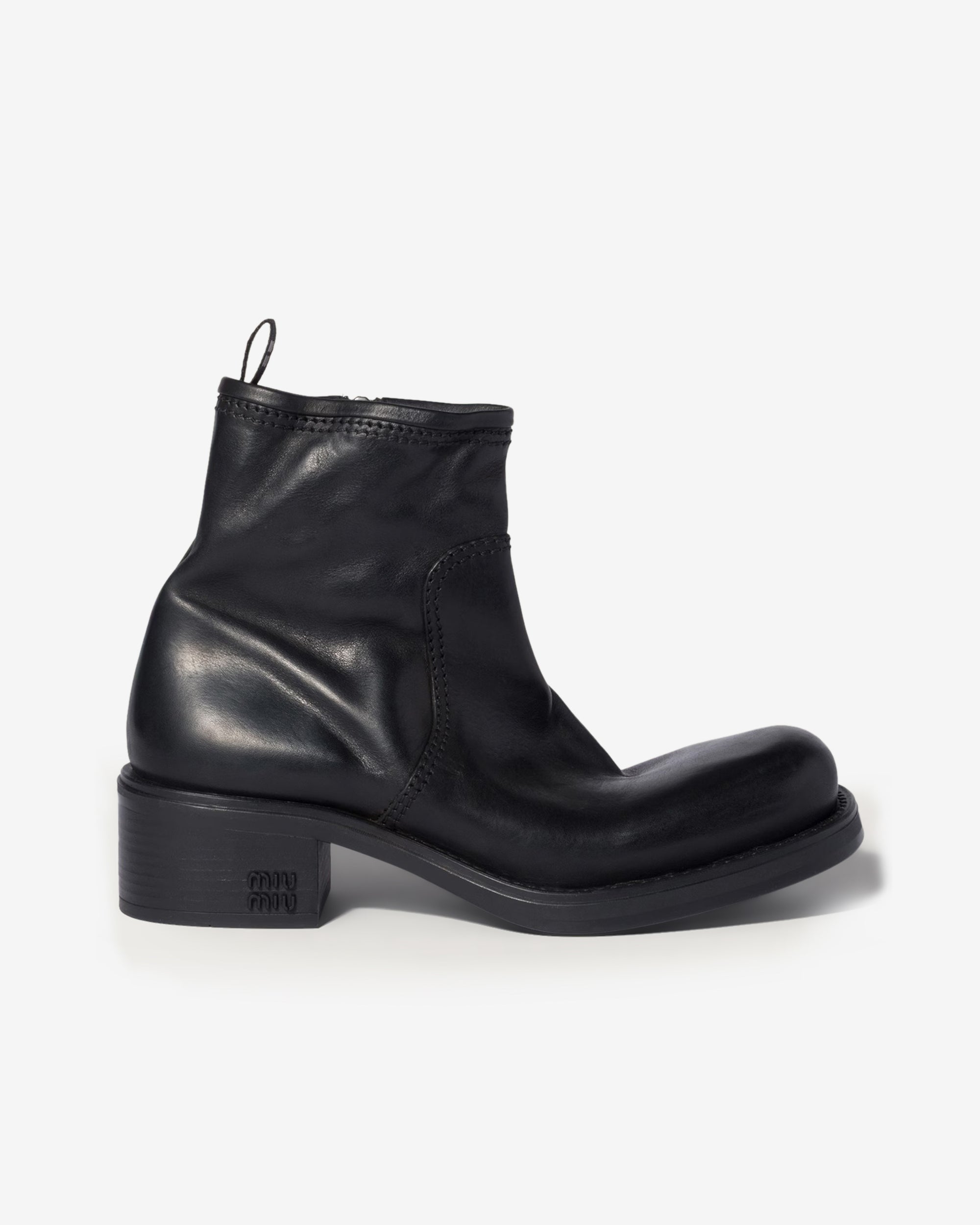Miu Miu - Women's Calf Leather Booties - (Black) view 1, Click to Zoom in