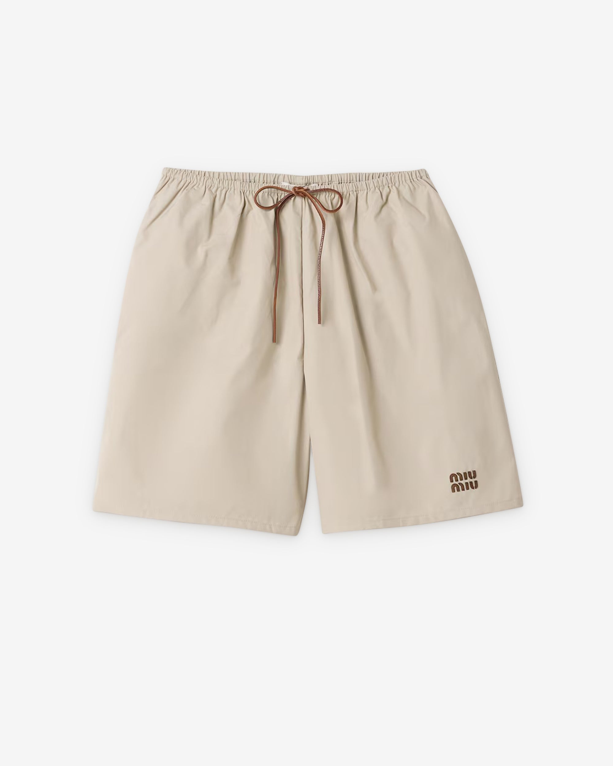 Miu Miu - Women's Panama Cotton Bermudas - (Limestone) view 1, Click to Zoom in