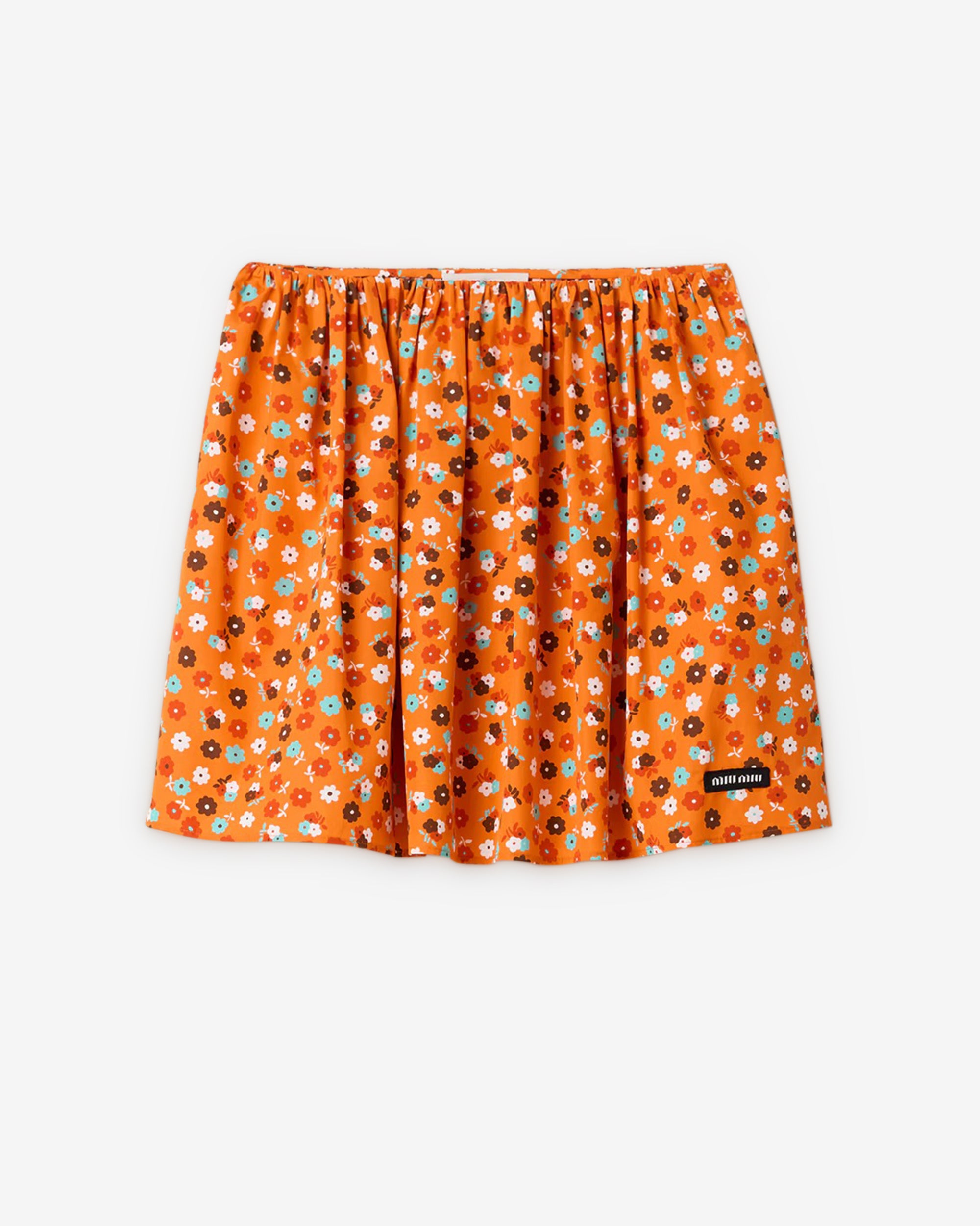 Miu Miu - Women's Poplin Skirt - (Orange/Red) view 1, Click to Zoom in
