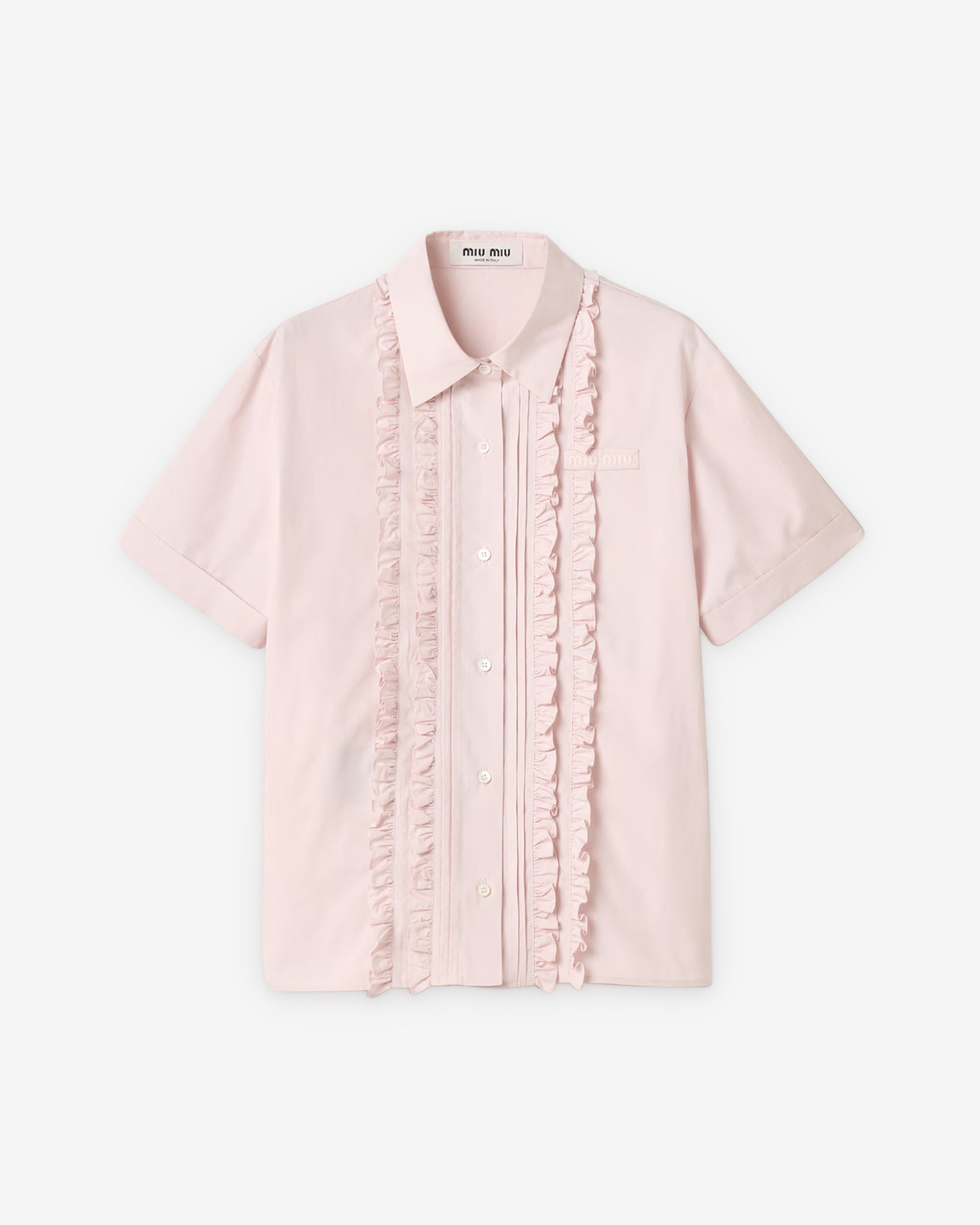 Miu Miu - Women's Poplin Shirt - (Alabaster Pink) view 1, Click to Zoom in