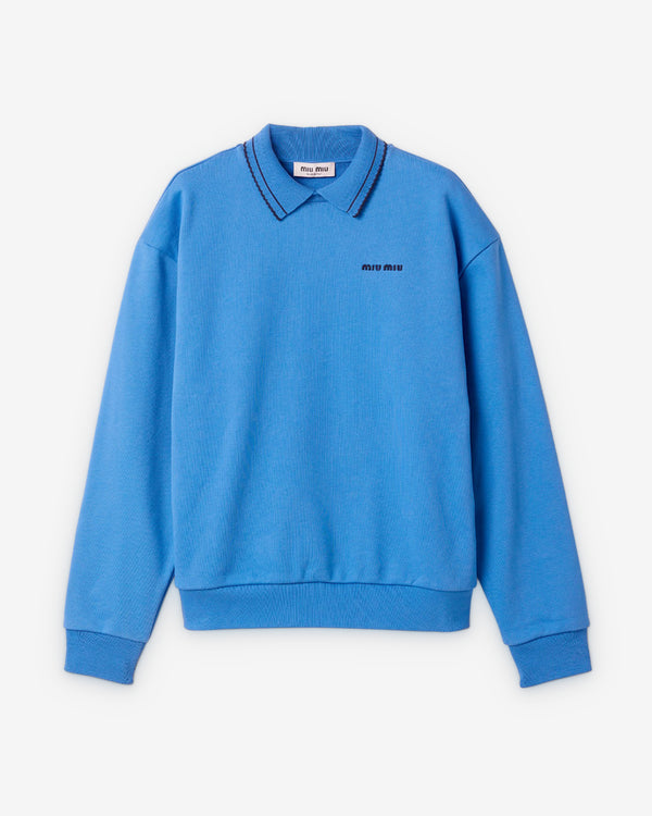 Miu Miu - Women's Cotton Fleece Sweatshirt  - (Sapphire Blue)