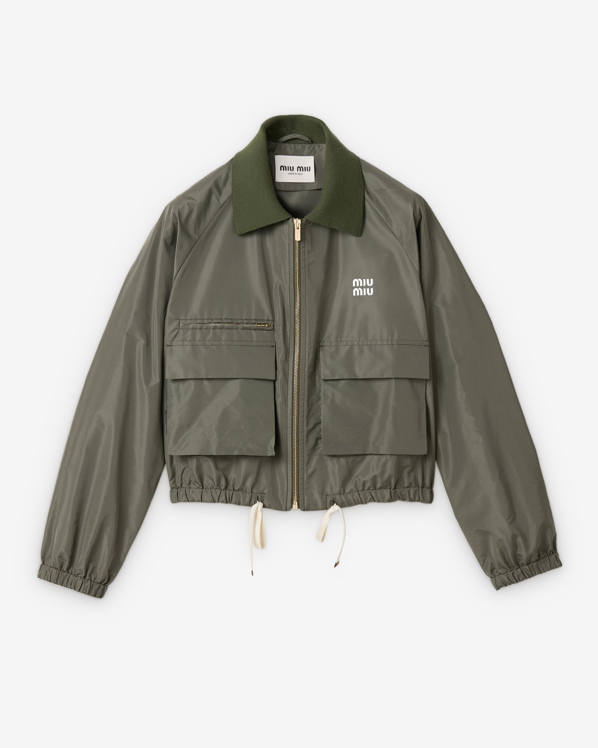 Miu Miu - Women's Technical Fabric Blouson Jacket - (Forest Green) view 1, Click to Zoom in