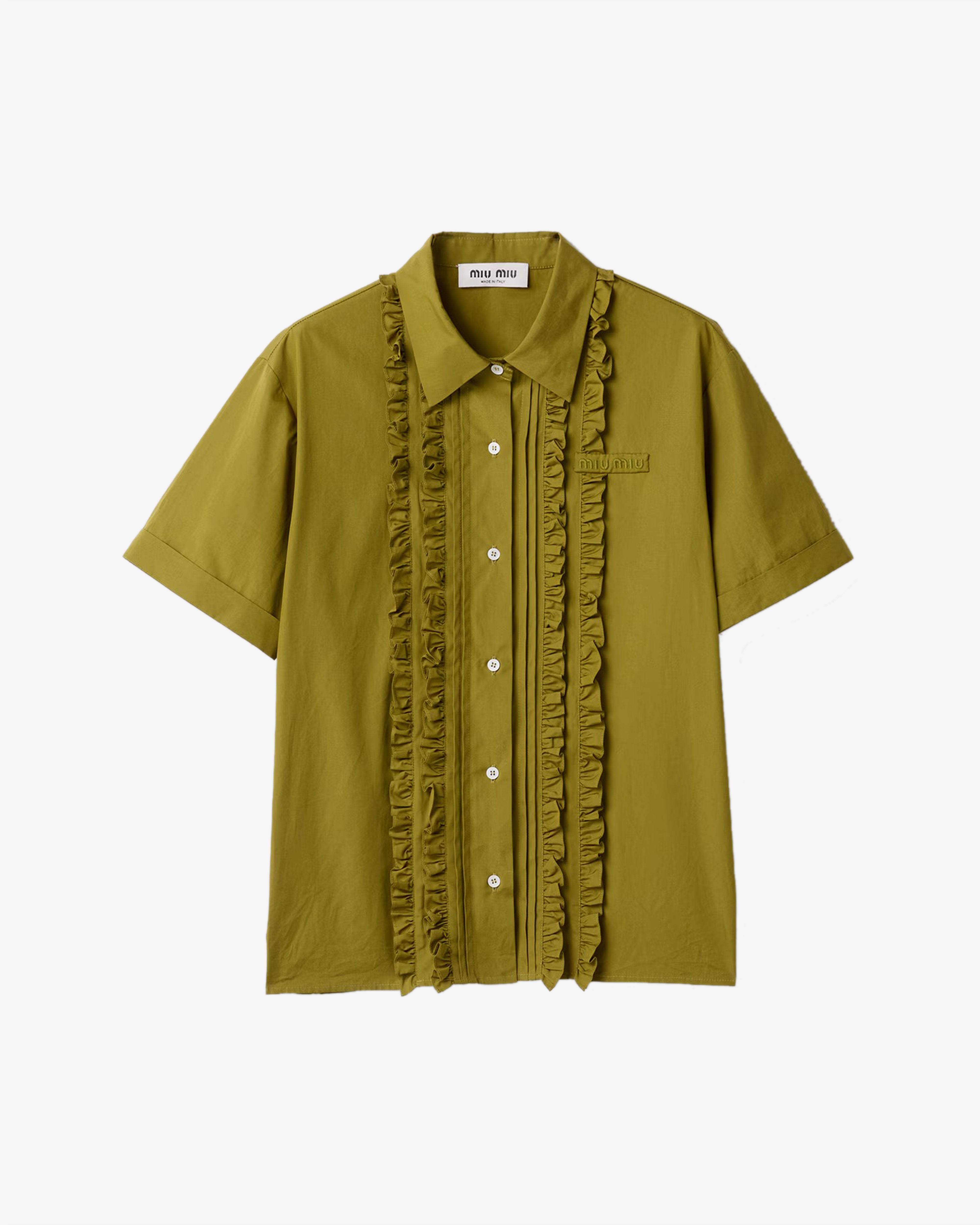 Miu Miu: Women's Poplin Shirt (Olive Green) | Dover Street Market