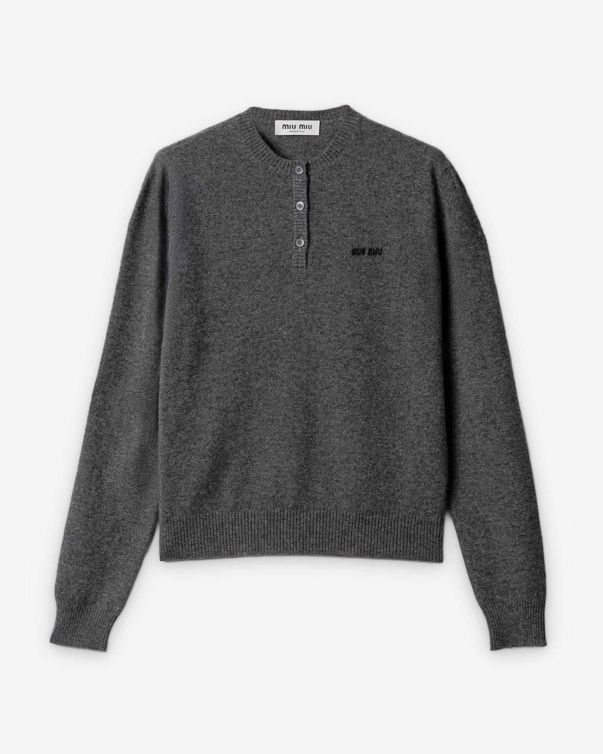 Miu Miu - Women's Cashmere Sweater - (Slate Gray) view 1, Click to Zoom in