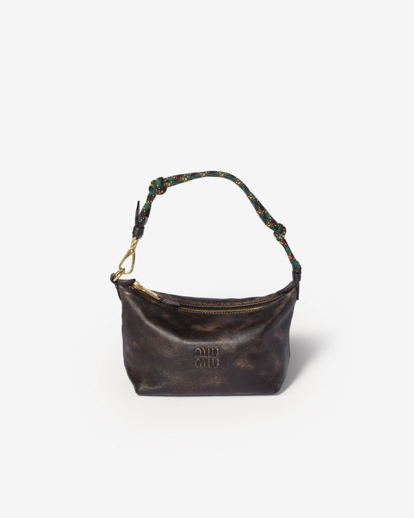 Miu Miu - Women's Leather Pouch - (Coffee Brown/Green)