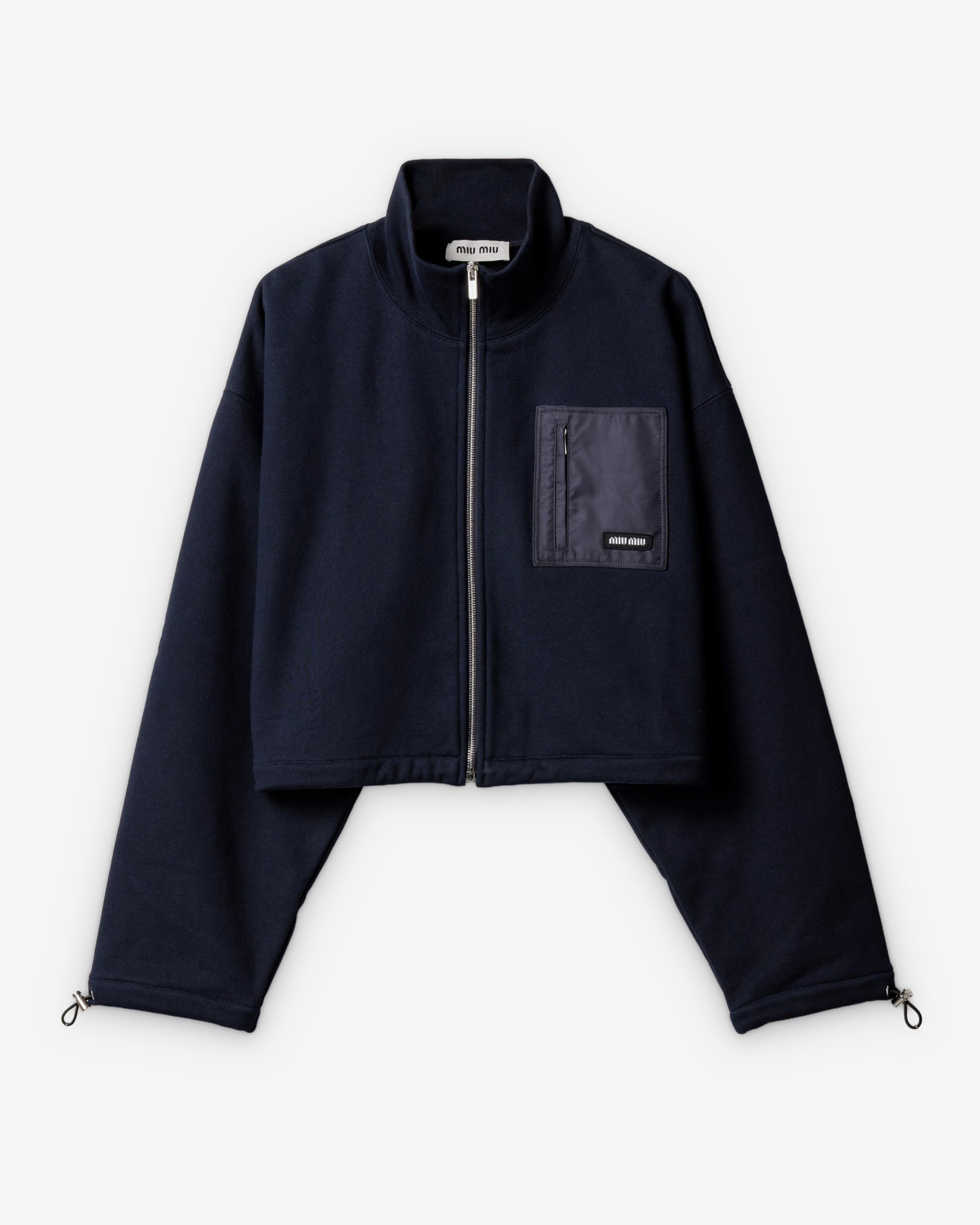 Miu Miu - Women's Zippered Fleece Jacket - (Navy) view 1, Click to Zoom in